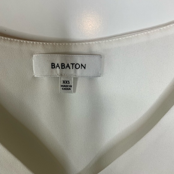 Babaton White Loose Fit V Neck Tank Top Size XXS - Picture 4 of 7